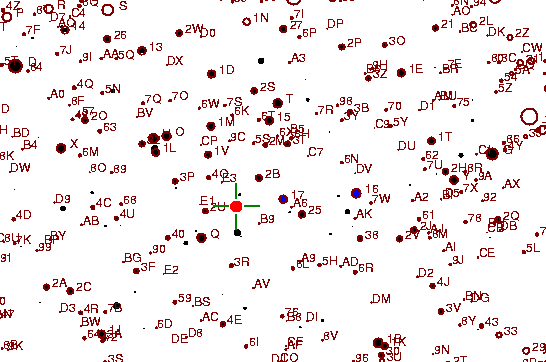 Identification sketch for variable star BN-ORI (BN ORIONIS) on the night of JD2452994.