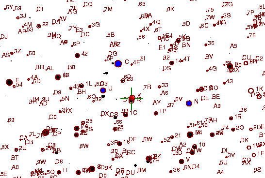 Identification sketch for variable star ER-ORI (ER ORIONIS) on the night of JD2452994.