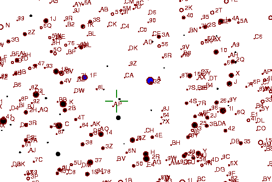 Identification sketch for variable star ET-AUR (ET AURIGAE) on the night of JD2452994.