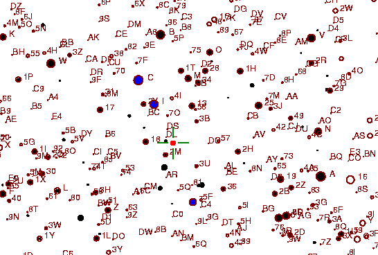 Identification sketch for variable star GO-AUR (GO AURIGAE) on the night of JD2452994.