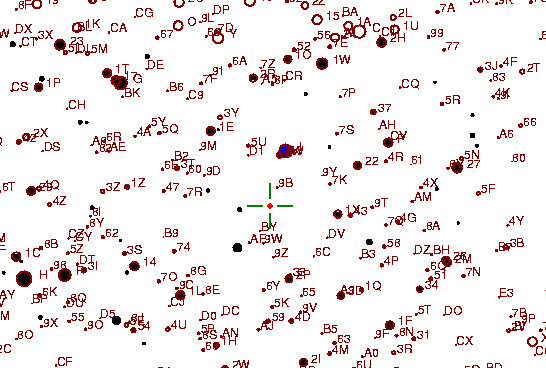 Identification sketch for variable star KR-AUR (KR AURIGAE) on the night of JD2452994.