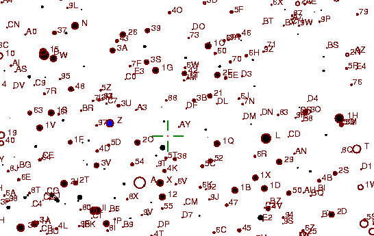 Identification sketch for variable star LO-AUR (LO AURIGAE) on the night of JD2452994.