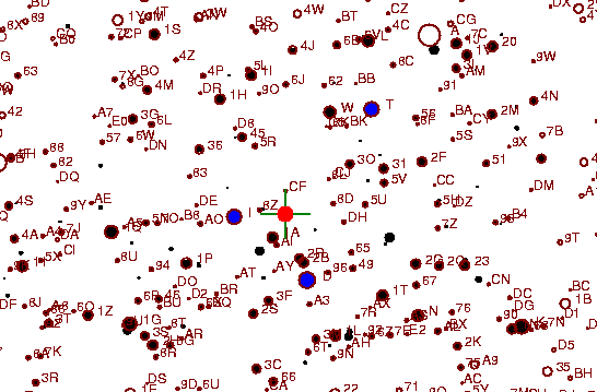 Identification sketch for variable star OW-GEM (OW GEMINORUM) on the night of JD2452994.
