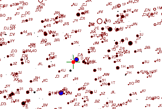 Identification sketch for variable star R-AUR (R AURIGAE) on the night of JD2452994.