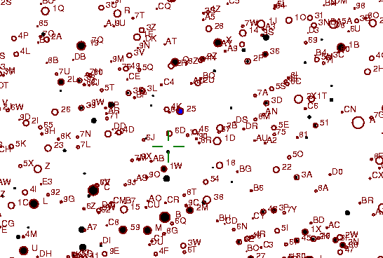 Identification sketch for variable star R-GEM (R GEMINORUM) on the night of JD2452994.