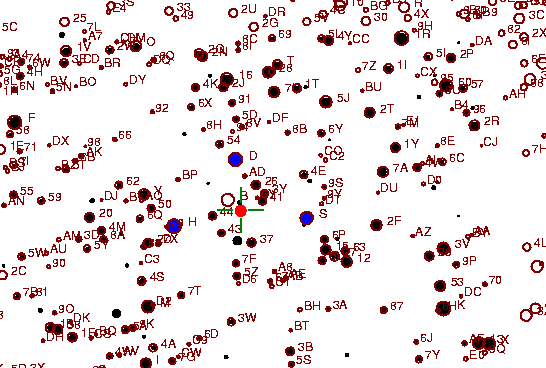 Identification sketch for variable star RT-GEM (RT GEMINORUM) on the night of JD2452994.