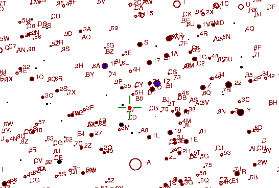 Identification sketch for variable star ST-GEM (ST GEMINORUM) on the night of JD2452994.