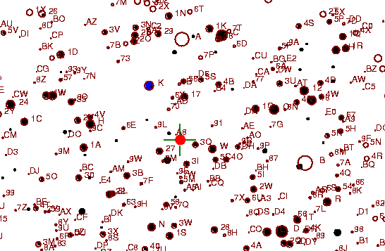 Identification sketch for variable star SW-GEM (SW GEMINORUM) on the night of JD2452994.