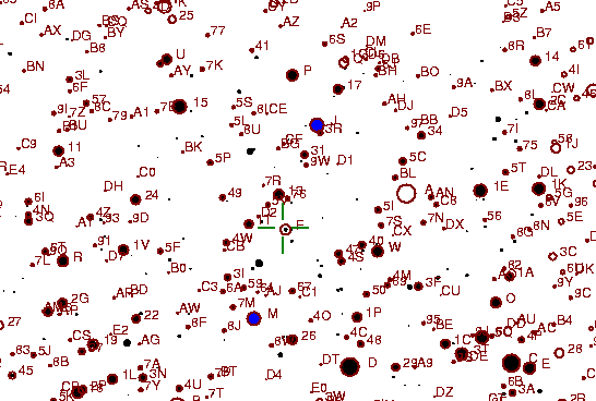 Identification sketch for variable star SZ-AUR (SZ AURIGAE) on the night of JD2452994.