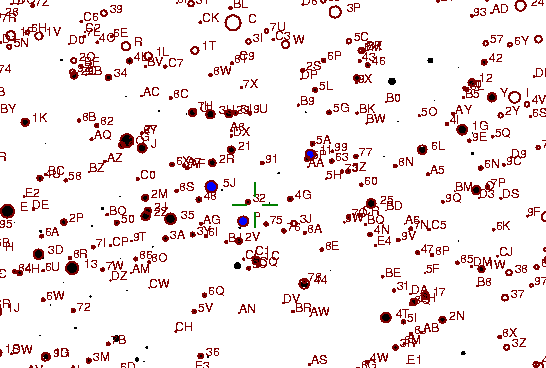 Identification sketch for variable star U-AUR (U AURIGAE) on the night of JD2452994.