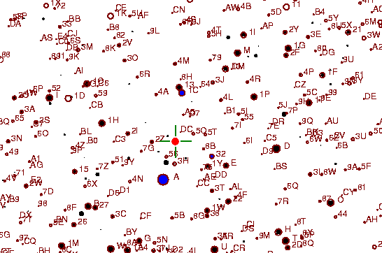 Identification sketch for variable star U-CMI (U CANIS MINORIS) on the night of JD2452994.