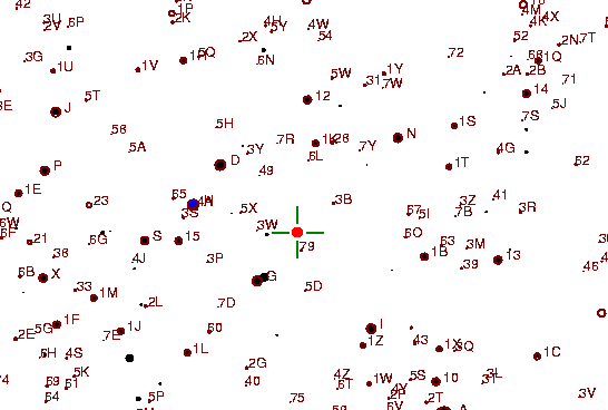 Identification sketch for variable star U-LMI (U LEONIS MINORIS) on the night of JD2452994.