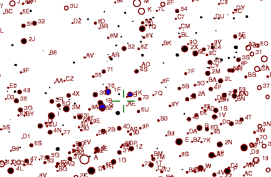 Identification sketch for variable star UW-PER (UW PERSEI) on the night of JD2452994.