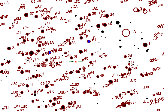 Identification sketch for variable star UY-GEM (UY GEMINORUM) on the night of JD2452994.