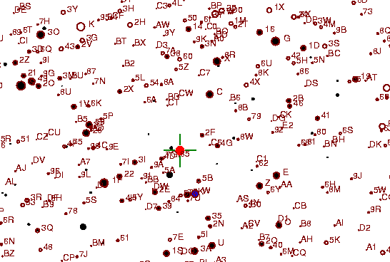 Identification sketch for variable star V-AUR (V AURIGAE) on the night of JD2452994.