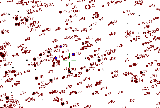 Identification sketch for variable star V-CMI (V CANIS MINORIS) on the night of JD2452994.