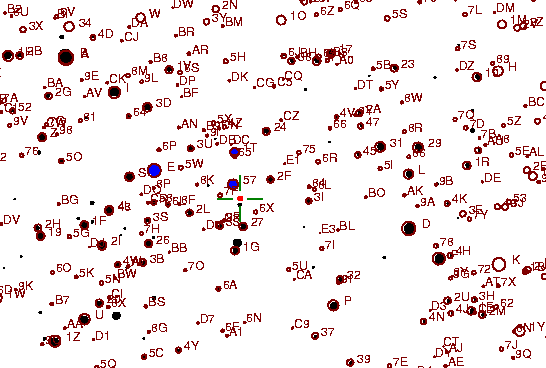 Identification sketch for variable star V-GEM (V GEMINORUM) on the night of JD2452994.