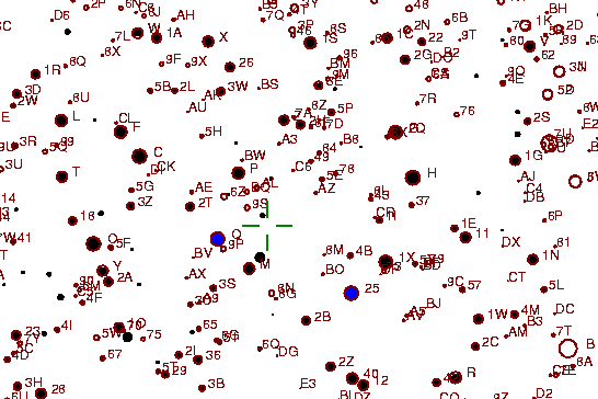 Identification sketch for variable star WW-AUR (WW AURIGAE) on the night of JD2452994.