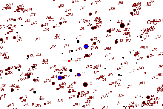 Identification sketch for variable star WZ-GEM (WZ GEMINORUM) on the night of JD2452994.