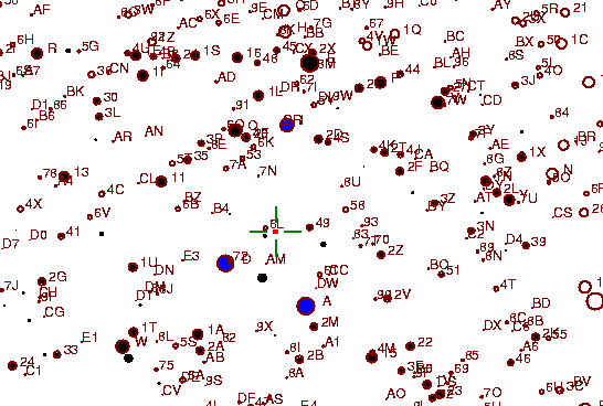 Identification sketch for variable star XX-GEM (XX GEMINORUM) on the night of JD2452994.