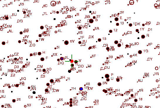Identification sketch for variable star XZ-AUR (XZ AURIGAE) on the night of JD2452994.