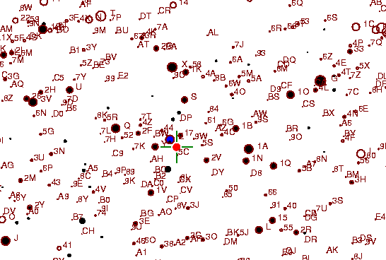 Identification sketch for variable star Z-AUR (Z AURIGAE) on the night of JD2452994.