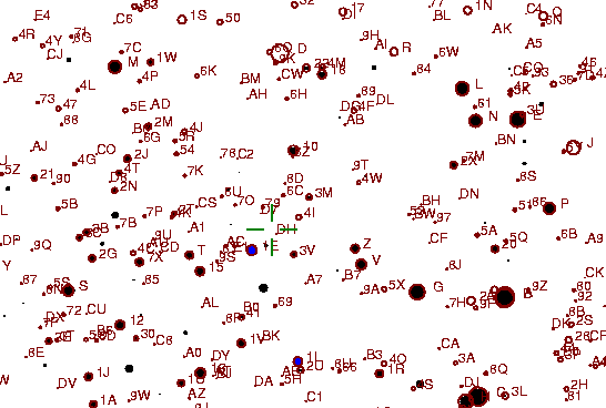 Identification sketch for variable star BI-ORI (BI ORIONIS) on the night of JD2453022.