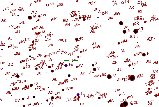 Identification sketch for variable star BI-ORI (BI ORIONIS) on the night of JD2453022.