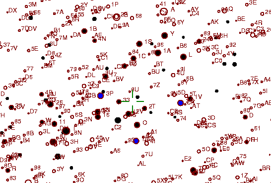 Identification sketch for variable star BR-GEM (BR GEMINORUM) on the night of JD2453022.