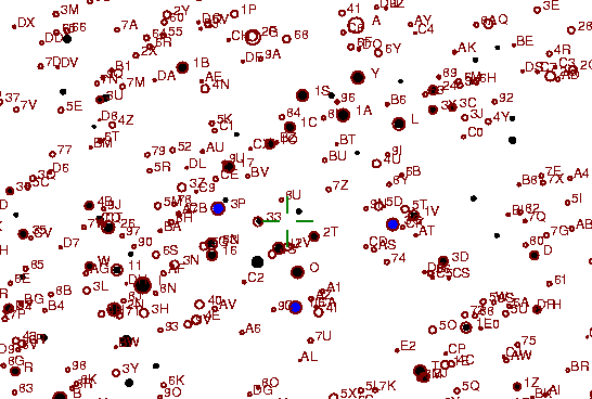 Identification sketch for variable star BR-GEM (BR GEMINORUM) on the night of JD2453022.
