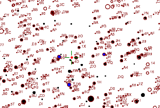 Identification sketch for variable star CD-GEM (CD GEMINORUM) on the night of JD2453022.