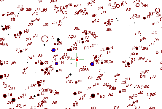 Identification sketch for variable star FG-ORI (FG ORIONIS) on the night of JD2453022.