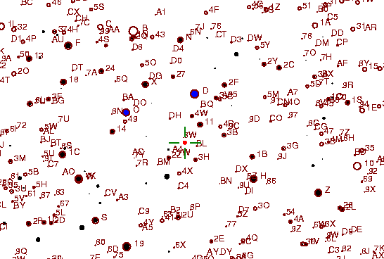 Identification sketch for variable star FN-ORI (FN ORIONIS) on the night of JD2453022.