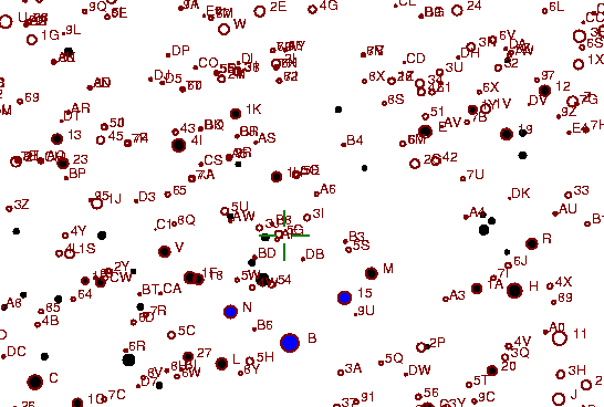 Identification sketch for variable star IR-GEM (IR GEMINORUM) on the night of JD2453022.