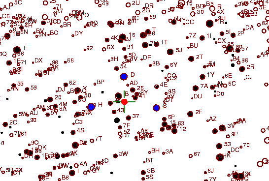 Identification sketch for variable star RT-GEM (RT GEMINORUM) on the night of JD2453022.