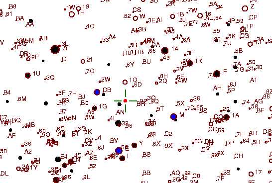 Identification sketch for variable star SU-GEM (SU GEMINORUM) on the night of JD2453022.