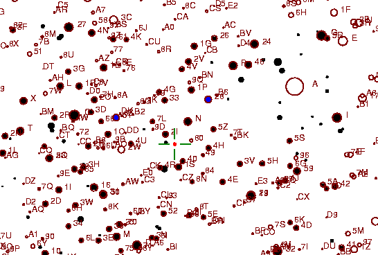 Identification sketch for variable star UY-GEM (UY GEMINORUM) on the night of JD2453022.