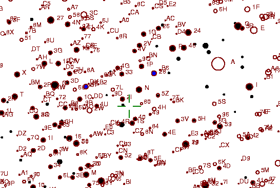 Identification sketch for variable star UY-GEM (UY GEMINORUM) on the night of JD2453022.
