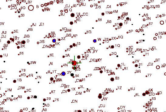 Identification sketch for variable star X-GEM (X GEMINORUM) on the night of JD2453022.