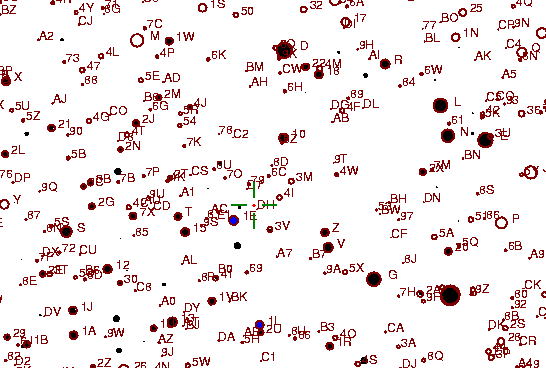 Identification sketch for variable star BI-ORI (BI ORIONIS) on the night of JD2453042.