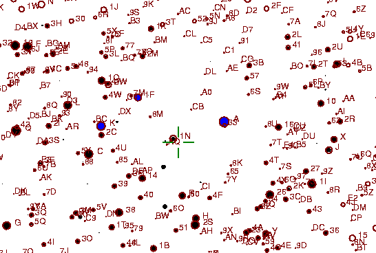 Identification sketch for variable star ET-AUR (ET AURIGAE) on the night of JD2453042.