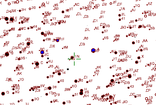 Identification sketch for variable star ET-AUR (ET AURIGAE) on the night of JD2453042.