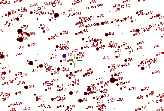 Identification sketch for variable star FS-AUR (FS AURIGAE) on the night of JD2453042.