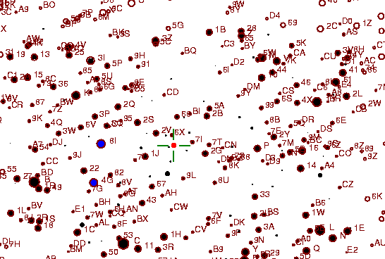 Identification sketch for variable star GH-GEM (GH GEMINORUM) on the night of JD2453042.