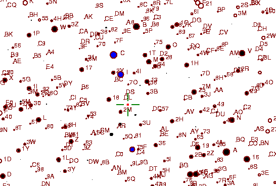 Identification sketch for variable star GO-AUR (GO AURIGAE) on the night of JD2453042.