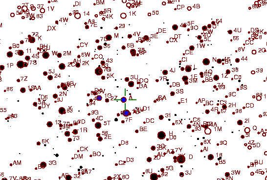 Identification sketch for variable star IT-GEM (IT GEMINORUM) on the night of JD2453042.