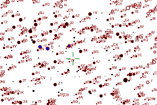 Identification sketch for variable star KZ-GEM (KZ GEMINORUM) on the night of JD2453042.