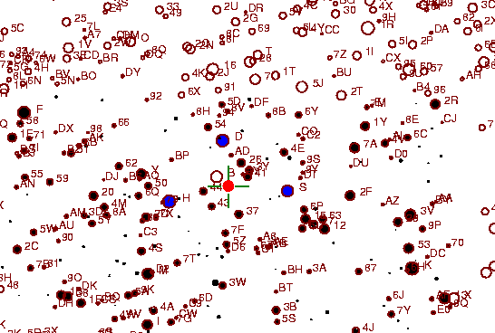 Identification sketch for variable star RT-GEM (RT GEMINORUM) on the night of JD2453042.