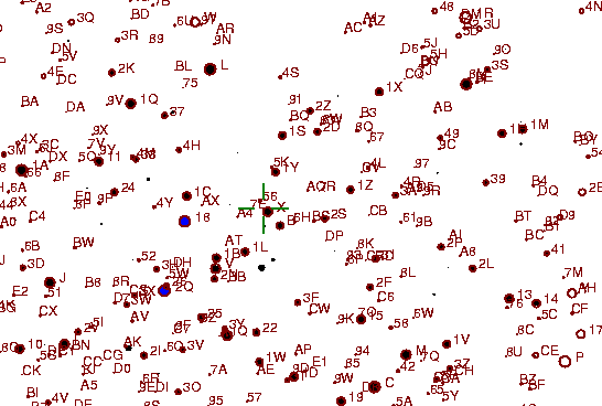 Identification sketch for variable star RU-LYN (RU LYNCIS) on the night of JD2453042.