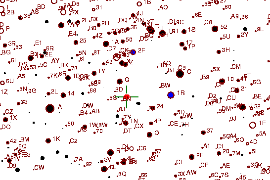 Identification sketch for variable star RW-AUR (RW AURIGAE) on the night of JD2453042.